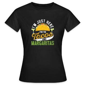 Je ne suis là que pour les tacos et les margaritas - T-shirt Femme - noir - Devant - AI Model Female 172 dark (172cm)