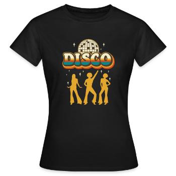 70er Disco Retro Vintage / 70er Jahre Design - Frauen T-Shirt - Schwarz - Vorne - AI Model Female 172 dark (172cm)