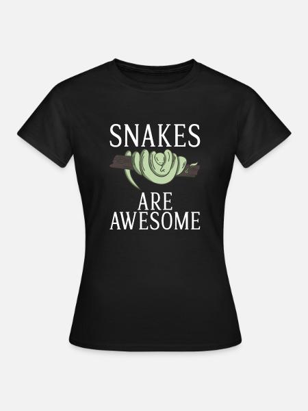 Schlange Geschenk Schlangenliebhaber - Frauen T-Shirt - Schwarz