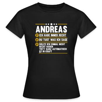 Andreas - Frauen T-Shirt - Schwarz - Vorne - AI Model Female 172 dark (172cm)