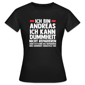 Andreas - Frauen T-Shirt - Schwarz - Vorne - AI Model Female 172 dark (172cm)