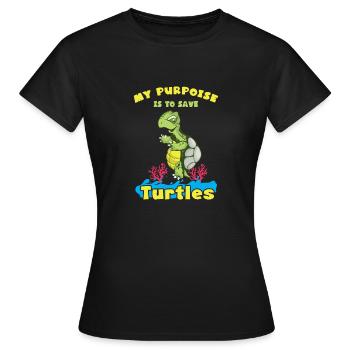 Tortues Tortues marines - T-shirt Femme - noir - Devant - AI Model Female 172 dark (172cm)