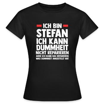 Stefan - Frauen T-Shirt - Schwarz - Vorne - AI Model Female 172 dark (172cm)
