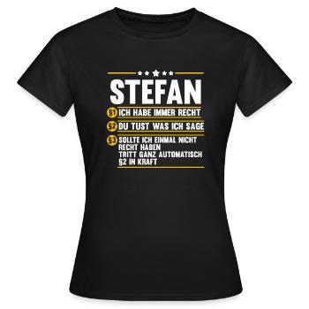 Stefan - Frauen T-Shirt - Schwarz - Vorne - AI Model Female 172 dark (172cm)