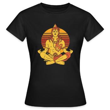 Lord Shiva God Vintage Hiduism Art - T-shirt Femme - noir - Devant - AI Model Female 172 dark (172cm)