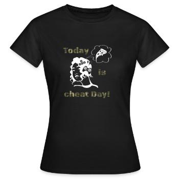 Cheat Day, - Women's T-Shirt - black - Front - AI Model Female 172 dark (172cm)