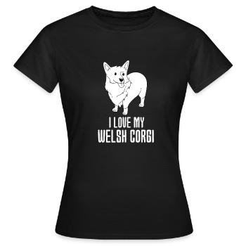 Corgi gallois - T-shirt Femme - noir - Devant - AI Model Female 172 dark (172cm)