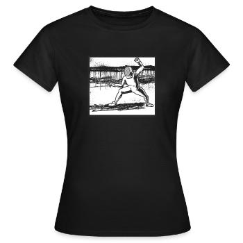 Fechten Fechter - Frauen T-Shirt - Schwarz - Vorne - AI Model Female 172 dark (172cm)