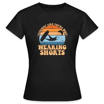 Kitesurfer wie ohne hose kitesurfing sport - Frauen T-Shirt - Schwarz - Vorne - AI Model Female 172 dark (172cm)