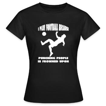 Fußballdesign Fußballmannschaft Fußballspieler - Frauen T-Shirt - Schwarz - Vorne - AI Model Female 172 dark (172cm)