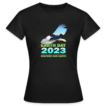 Soyez respectueux de l’environnement - pour le Jour de la Terre 2023 - T-shirt Femme - noir - Devant - AI Model Female 172 dark (172cm)