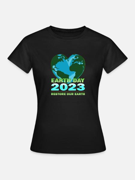 Les hommes et les femmes aiment la planète Terre : Jour de la Terre - T-shirt Femme - noir