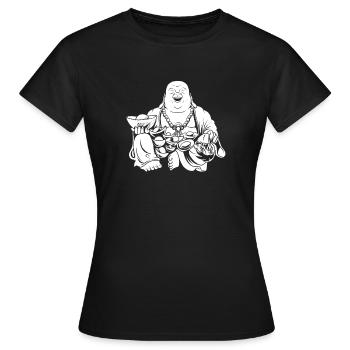 Buddha Buddhist - Frauen T-Shirt - Schwarz - Vorne - AI Model Female 172 dark (172cm)