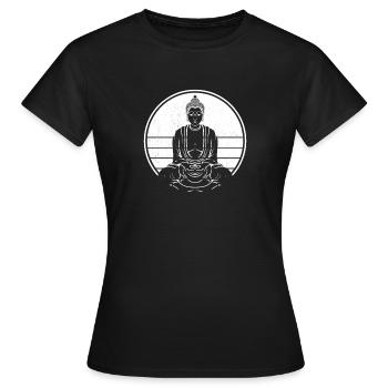 Bouddha bouddhiste - T-shirt Femme - noir - Devant - AI Model Female 172 dark (172cm)