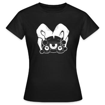 Clowncore Aesthetic Jester Clown Eyeballs - Women's T-Shirt - black - Front - AI Model Female 172 dark (172cm)