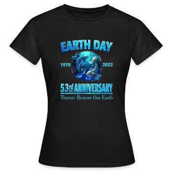 Weltfeier des Tages der Erde - Earth Day Hour - Frauen T-Shirt - Schwarz - Vorne - AI Model Female 172 dark (172cm)