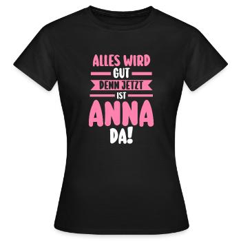 Anna - Frauen T-Shirt - Schwarz - Vorne - AI Model Female 172 dark (172cm)