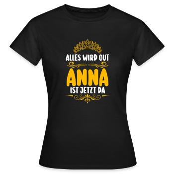 Anna - Frauen T-Shirt - Schwarz - Vorne - AI Model Female 172 dark (172cm)