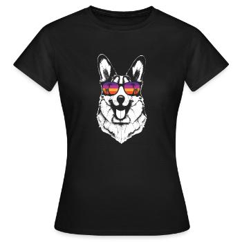 Corgi gallois - T-shirt Femme - noir - Devant - AI Model Female 172 dark (172cm)