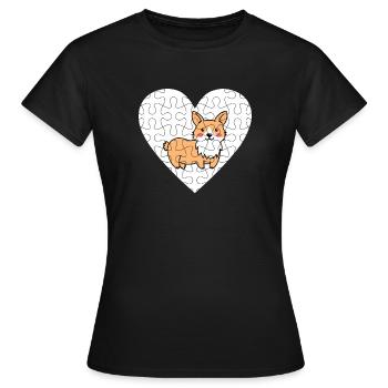 Welsh Corgi - Frauen T-Shirt - Schwarz - Vorne - AI Model Female 172 dark (172cm)