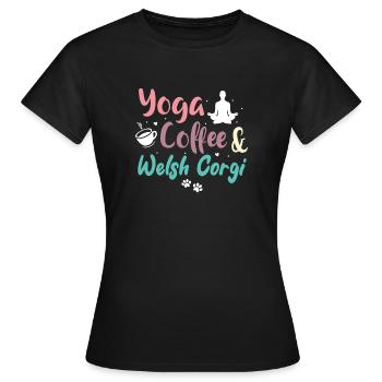 Corgi gallois - T-shirt Femme - noir - Devant - AI Model Female 172 dark (172cm)