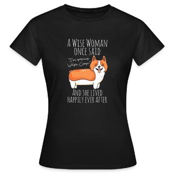 Corgi gallois - T-shirt Femme - noir - Devant - AI Model Female 172 dark (172cm)