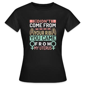 AUS MEINER GEBÄRMUTTER - Frauen T-Shirt - Schwarz - Vorne - AI Model Female 172 dark (172cm)