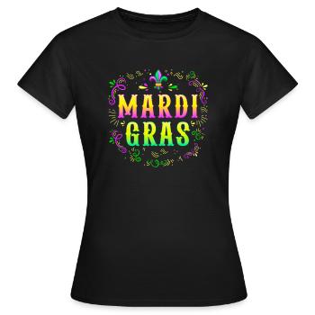 Mardi Gras Drôle de costume de fête Ceci est mon Mardi - T-shirt Femme - noir - Devant - AI Model Female 172 dark (172cm)
