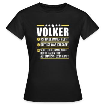 Volker - Frauen T-Shirt - Schwarz - Vorne - AI Model Female 172 dark (172cm)