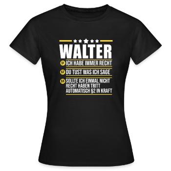 Walter - Frauen T-Shirt - Schwarz - Vorne - AI Model Female 172 dark (172cm)
