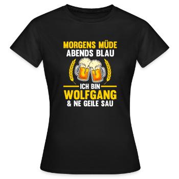 Wolfgang - Frauen T-Shirt - Schwarz - Vorne - AI Model Female 172 dark (172cm)