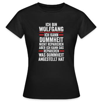 Wolfgang - Frauen T-Shirt - Schwarz - Vorne - AI Model Female 172 dark (172cm)