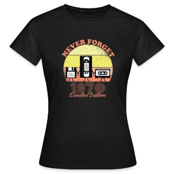 N’oubliez jamais l’anniversaire de 1970 - T-shirt Femme - noir - Devant - AI Model Female 172 dark (172cm)