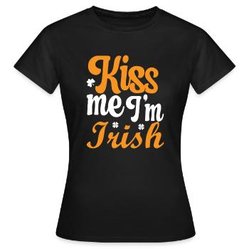 kiss me i m irish - T-shirt Femme - noir - Devant - AI Model Female 172 dark (172cm)