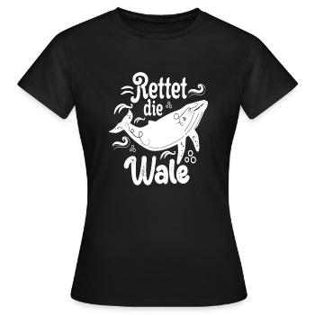 Rettet Die Wale Tierschutz Demonstration - Frauen T-Shirt - Schwarz - Vorne - AI Model Female 172 dark (172cm)