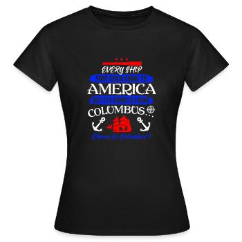 CHAQUE SSHIP AMERICA COLUMBUS - T-shirt Femme - noir - Devant - AI Model Female 172 dark (172cm)