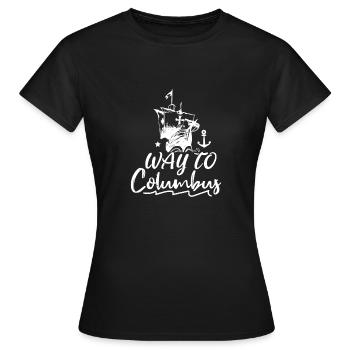 CHEMIN VERS COLUMBUS - T-shirt Femme - noir - Devant - AI Model Female 172 dark (172cm)