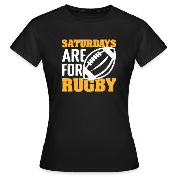 LES SAMEDIS SONT POUR LE RUGBY - T-shirt Femme - noir - Devant - AI Model Female 172 dark (172cm)