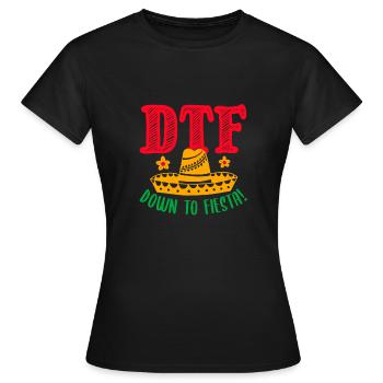 DTF JUSQU’À FIESTA - T-shirt Femme - noir - Devant - AI Model Female 172 dark (172cm)