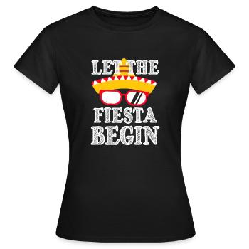 LASST DIE FIESTA BEGINNEN - Frauen T-Shirt - Schwarz - Vorne - AI Model Female 172 dark (172cm)
