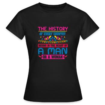 L’HISTOIRE D’UN HOMME OU D’UNE FEMME - T-shirt Femme - noir - Devant - AI Model Female 172 dark (172cm)