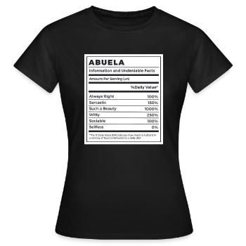 Lustige Abuela Nährwerte - Frauen T-Shirt - Schwarz - Vorne - AI Model Female 172 dark (172cm)