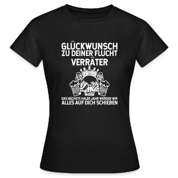 Félicitations pour votre évasion – Gag Shirt - T-shirt Femme - noir - Devant - AI Model Female 172 dark (172cm)
