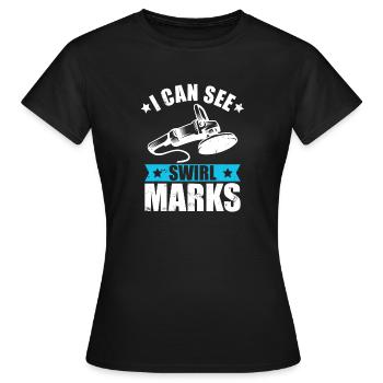 Auto aufbereiter sehe wisch spuren - Frauen T-Shirt - Schwarz - Vorne - AI Model Female 172 dark (172cm)