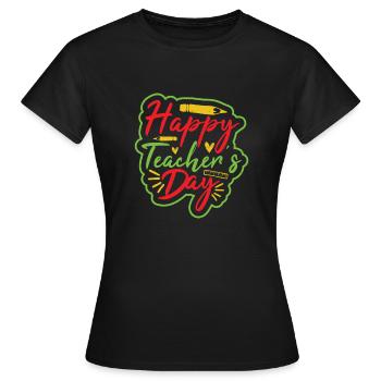 JOYEUSE JOURNÉE DES ENSEIGNANTS - T-shirt Femme - noir - Devant - AI Model Female 172 dark (172cm)