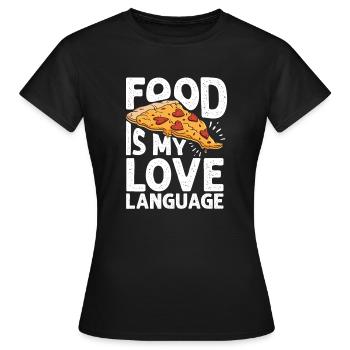 Essen ist meine Liebessprache - Frauen T-Shirt - Schwarz - Vorne - AI Model Female 172 dark (172cm)