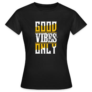 NUR GUTE STIMMUNG - Frauen T-Shirt - Schwarz - Vorne - AI Model Female 172 dark (172cm)