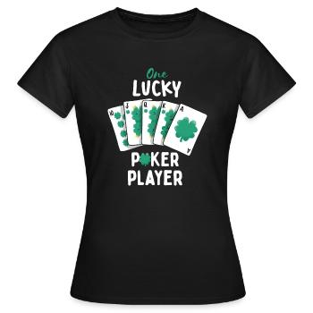 Un joueur de poker chanceux Irlandais de la Saint-Patrick - T-shirt Femme - noir - Devant - AI Model Female 172 dark (172cm)