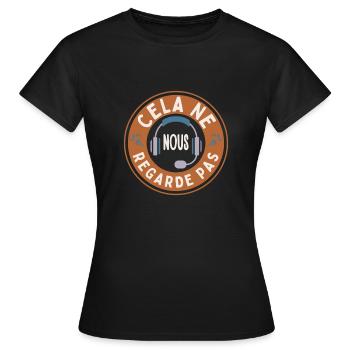 cela ne nous regarde pas les inconnus sketch - T-shirt Femme - noir - Devant - AI Model Female 172 dark (172cm)