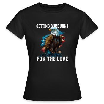 Obtenir un coup de soleil pour l’amour Patriotisme - T-shirt Femme - noir - Devant - AI Model Female 172 dark (172cm)